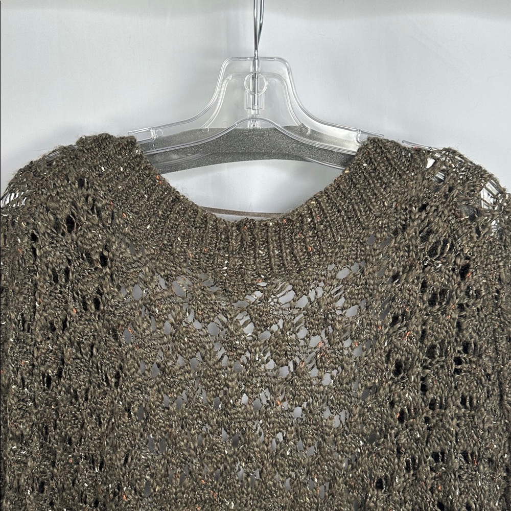 Denver Hayes Women’s Open Knit Cardigan Sweater Size L Brown Longline - Picture 6 of 8